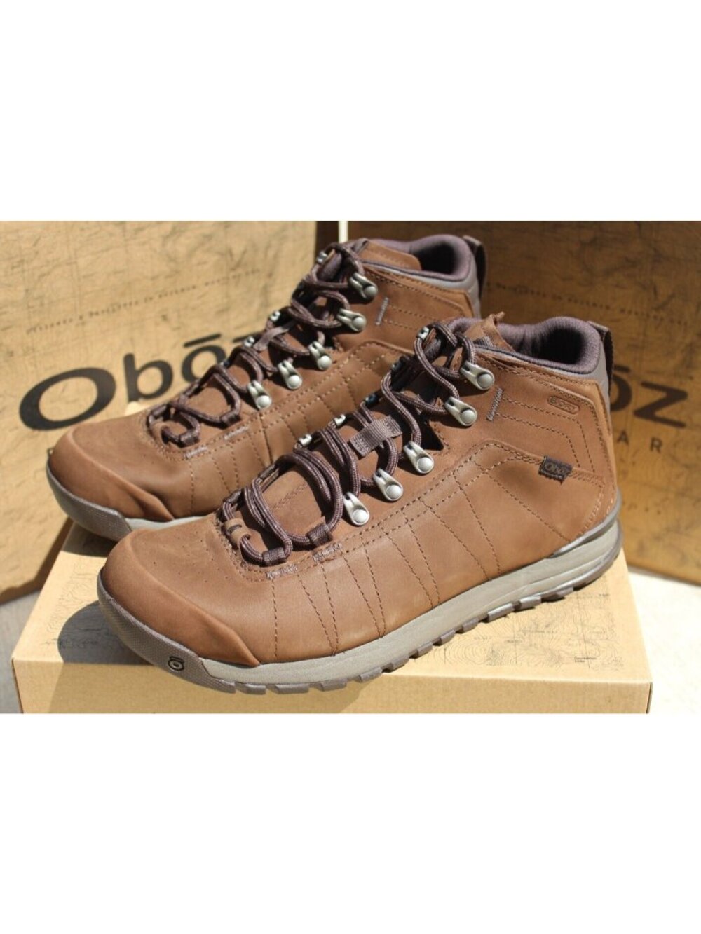 OBOZ Bozeman Mid Leather B-Dry Mens 9.5 Trail Hiking/Backpacking Boots $165 NEW